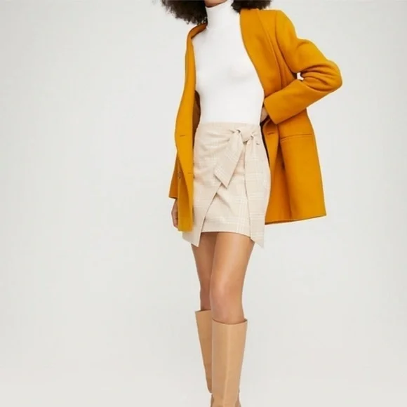 Aritzia Wilfred Wrap-Front Plaid Skirt - Picture 2 of 9